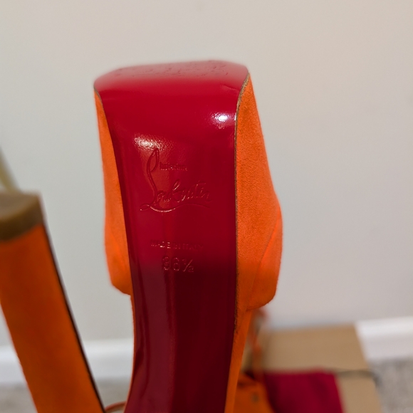 Christian Louboutin Mayada Orange Platform Heels 36.5 6.5 - Picture 5 of 6